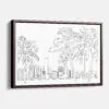 Framed Miami Skyline Canvas Print - Main - Light