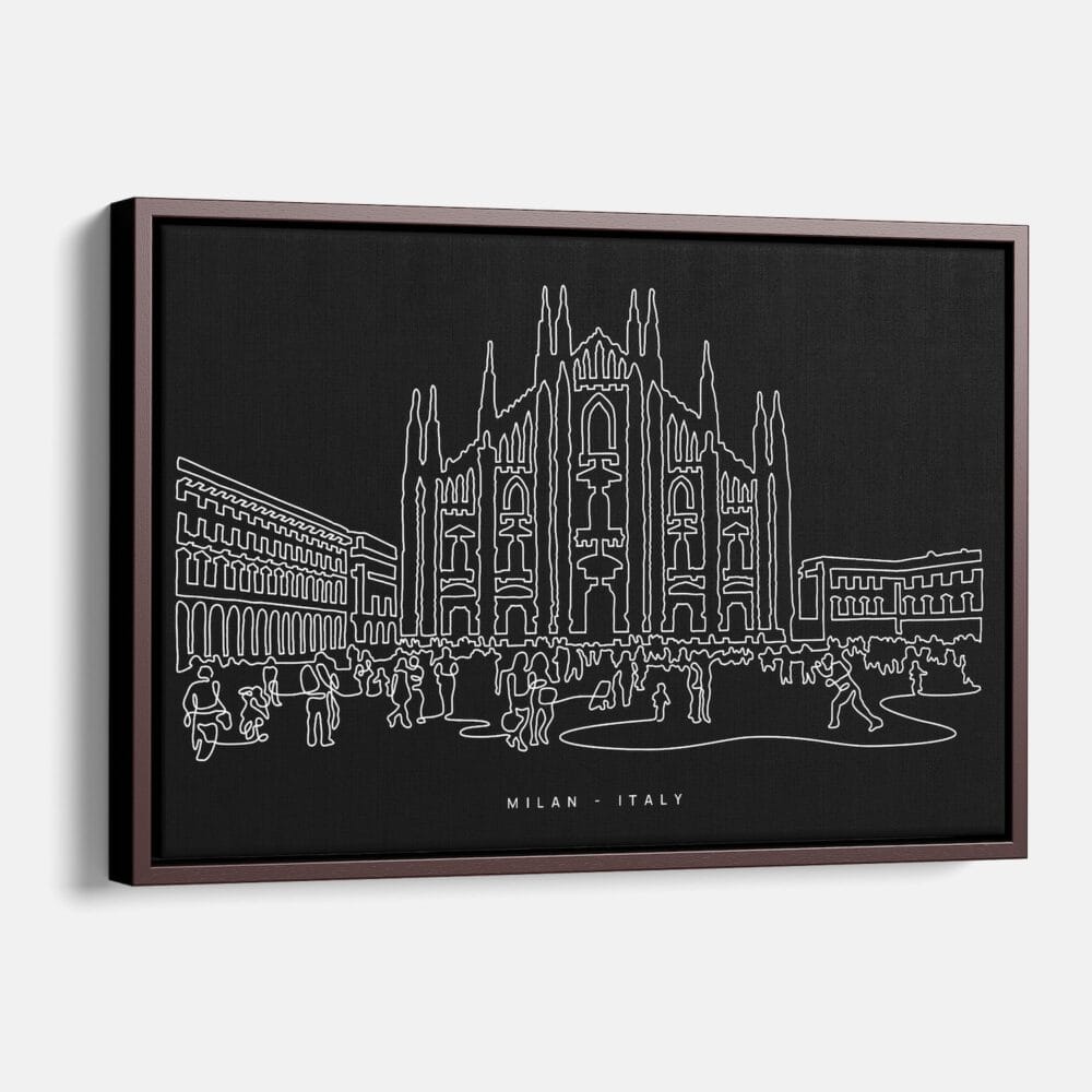 Framed Milan Canvas Print - Main - Dark Framed Milan Canvas Print - Main - Dark