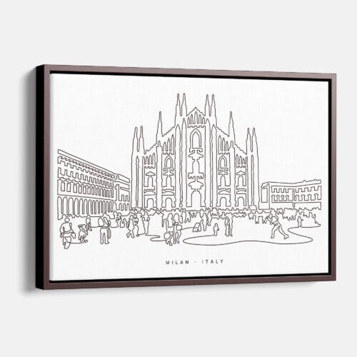 Milan Cathedral Line Art - Canvas Print