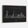Framed Milwaukee Canvas Print - Main - Dark
