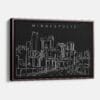 Framed Minneapolis Canvas Print - Main - Dark