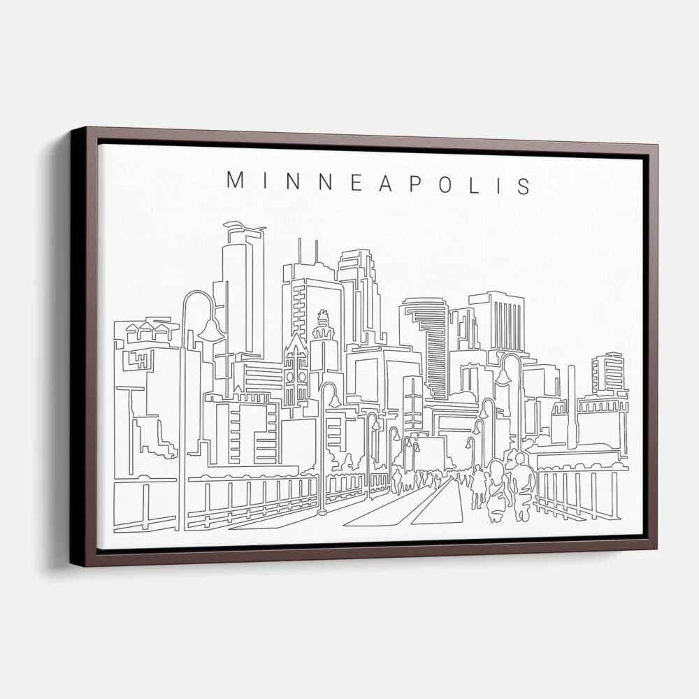 Framed Minneapolis Canvas Print - Main - Light