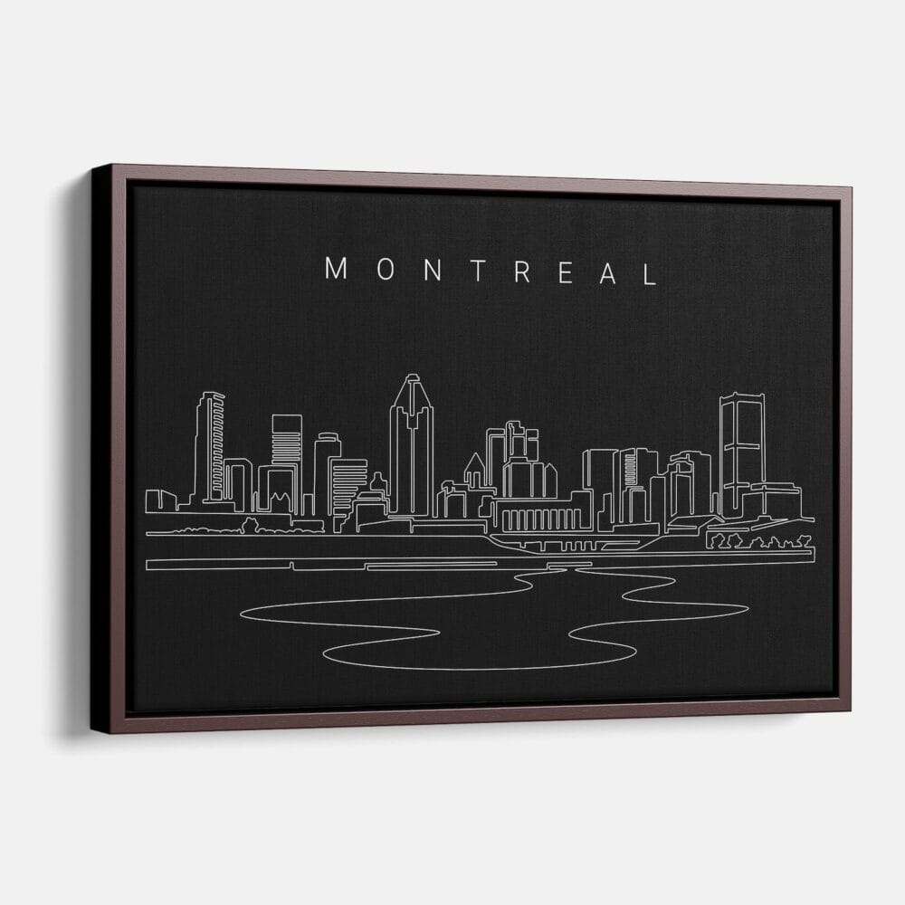 Framed Montreal Canvas Print - Main - Dark Framed Montreal Canvas Print - Main - Dark