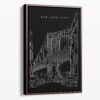 Framed NYC Manhattan Canvas Print - Portrait - Main - Dark