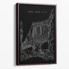 Framed NYC Manhattan Canvas Print - Portrait - Main - Dark