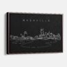 Framed Nashville Canvas Print - Main - Dark