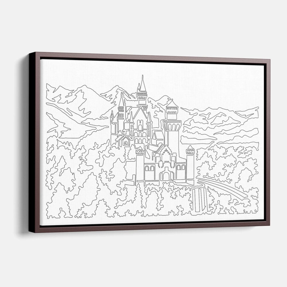Framed Neuschwanstein Canvas Print - Main - Light