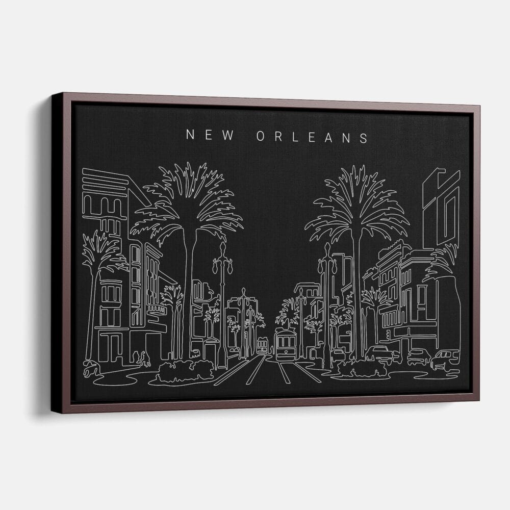 Framed New Orleans Canvas Print - Main - Dark Framed New Orleans Canvas Print - Main - Dark