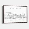Framed New York Brooklyn Bridge Canvas Print - Main - Light