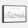 Framed New York Brooklyn Bridge Canvas Print - Main - Light