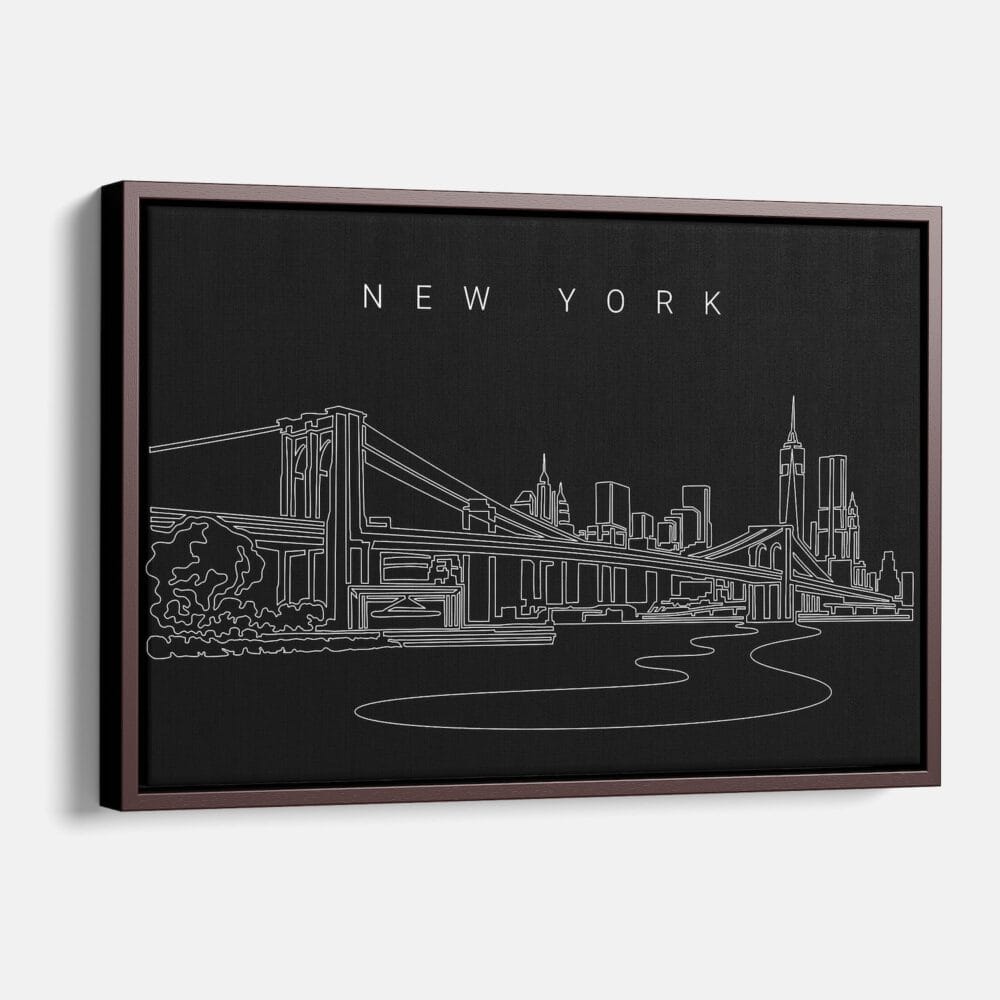 Framed New York Canvas Print - Main - Dark Framed New York Canvas Print - Main - Dark