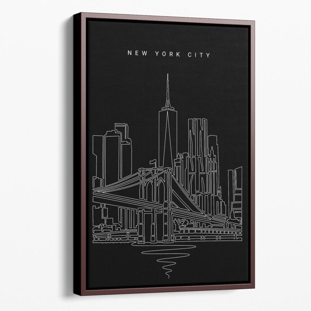 Framed New York City Canvas Print - Portrait - Main - Dark Framed New York City Canvas Print - Portrait - Main - Dark