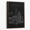 Framed New York City Canvas Print - Portrait - Main - Dark