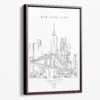 Framed New York City Canvas Print - Portrait - Main - Light