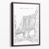 Framed New York Manhattan Bridge Canvas Print - Portrait - Main - Light