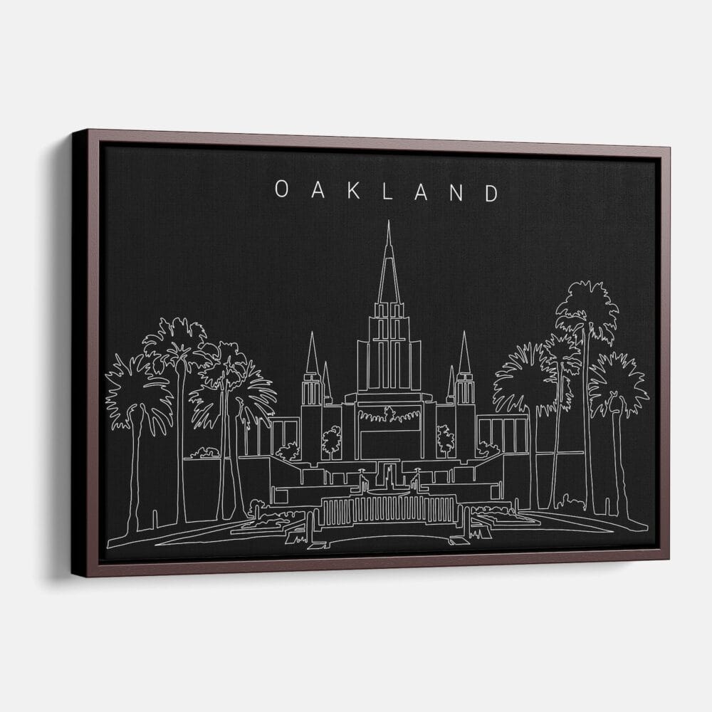 Framed Oakland Temple Canvas Print - Main - Dark Framed Oakland Temple Canvas Print - Main - Dark