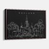 Framed Oakland Temple Canvas Print - Main - Dark