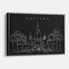 Framed Oakland Temple Canvas Print - Main - Dark