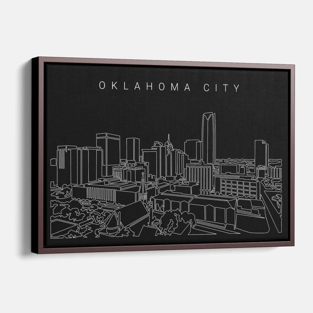 Framed Oklahoma Canvas Print - Main - Dark Framed Oklahoma Canvas Print - Main - Dark