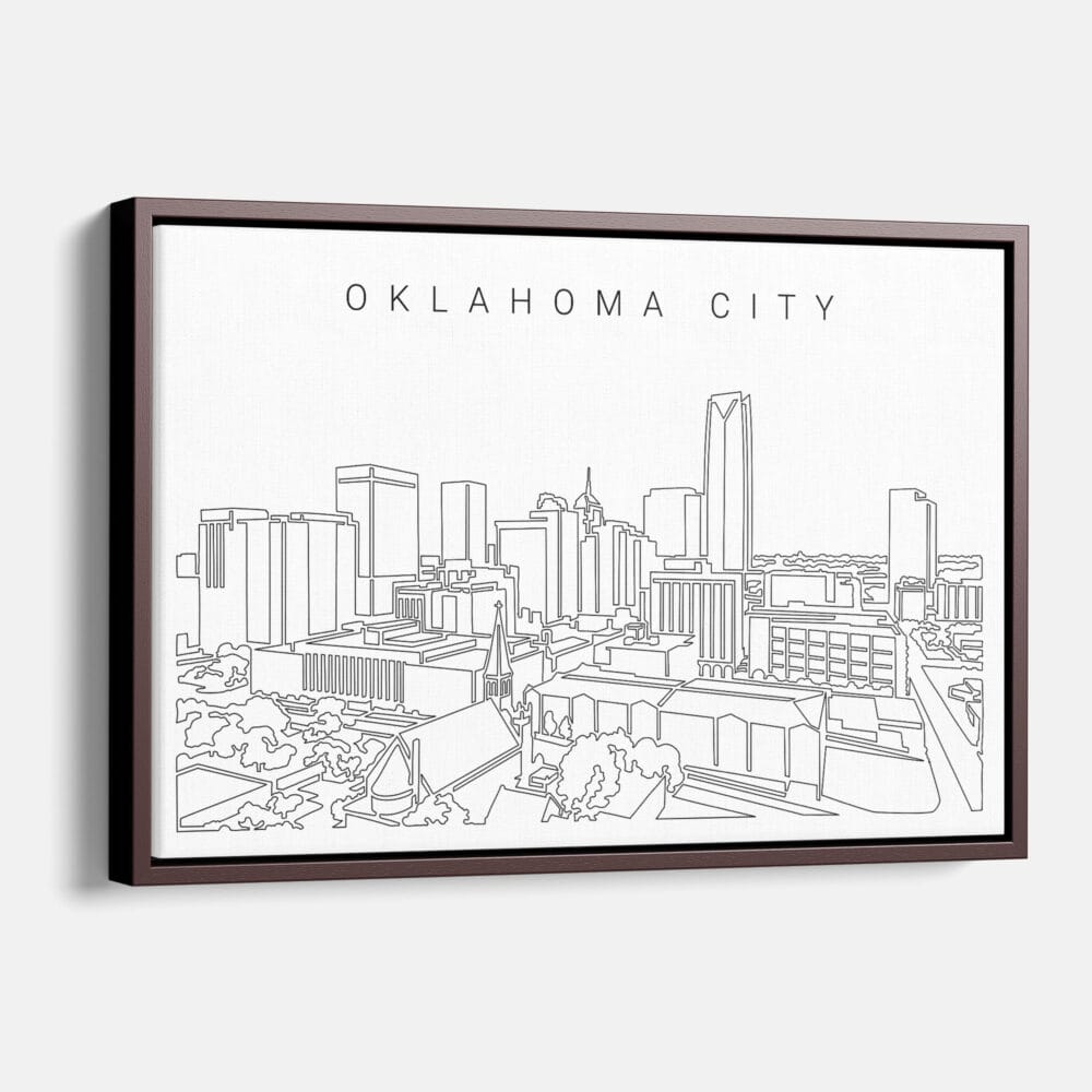 Framed Oklahoma City Canvas Print - Main - Light
