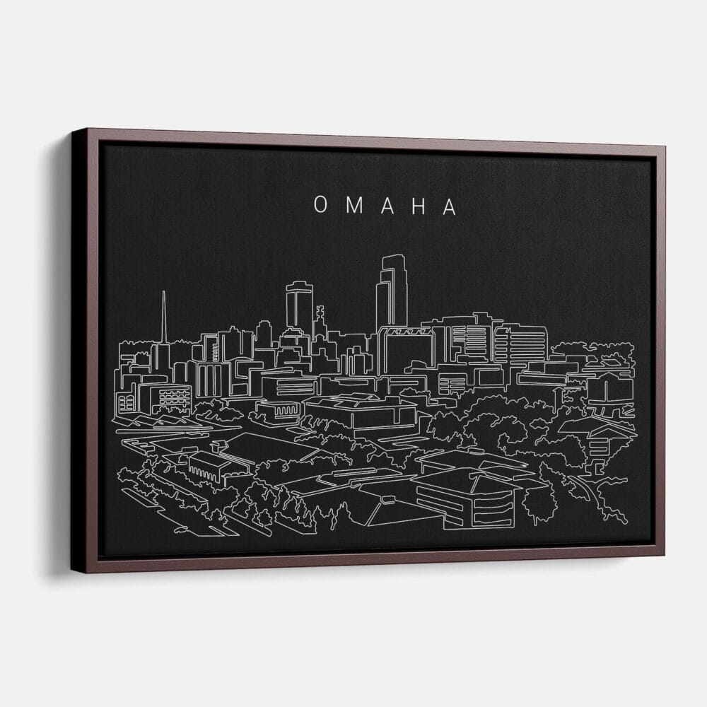 Framed Omaha Canvas Print - Main - Dark Framed Omaha Canvas Print - Main - Dark