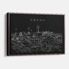 Framed Omaha Canvas Print - Main - Dark