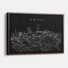 Framed Omaha Canvas Print - Main - Dark