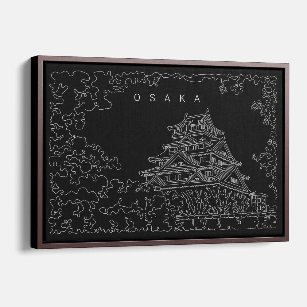 Framed Osaka Canvas Print - Main - Dark Framed Osaka Canvas Print - Main - Dark