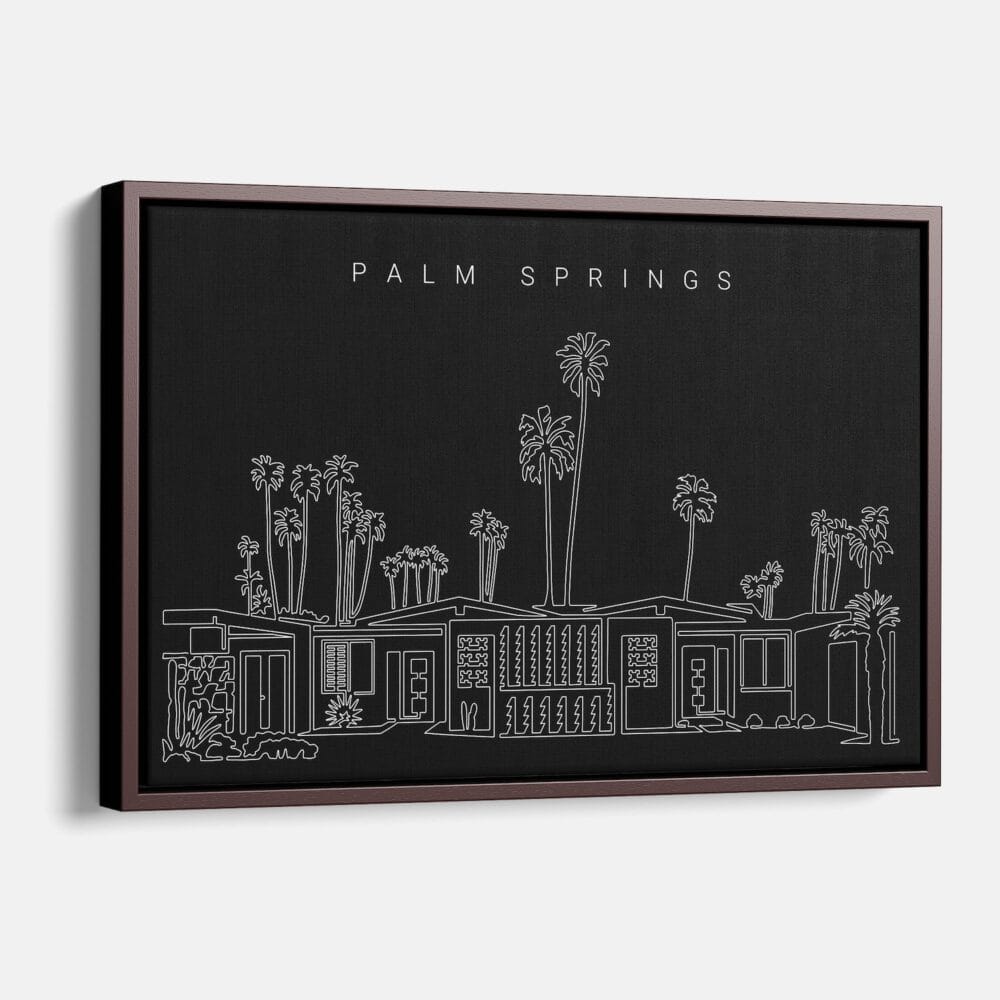 Framed Palm Springs Canvas Print - Main - Dark Framed Palm Springs Canvas Print - Main - Dark