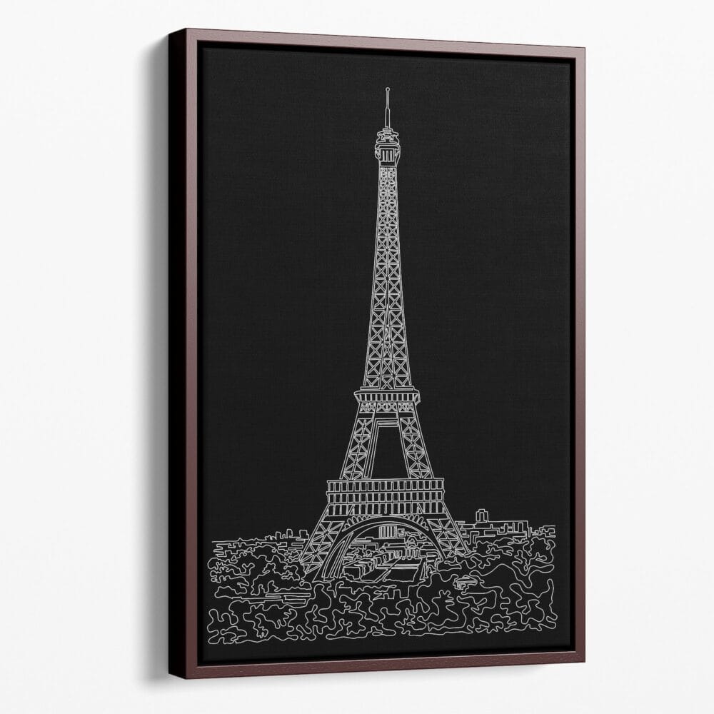 Framed Paris Eiffel Tower Canvas Print - Portrait - Main - Dark Framed Paris Eiffel Tower Canvas Print - Portrait - Main - Dark