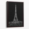 Framed Paris Eiffel Tower Canvas Print - Portrait - Main - Dark
