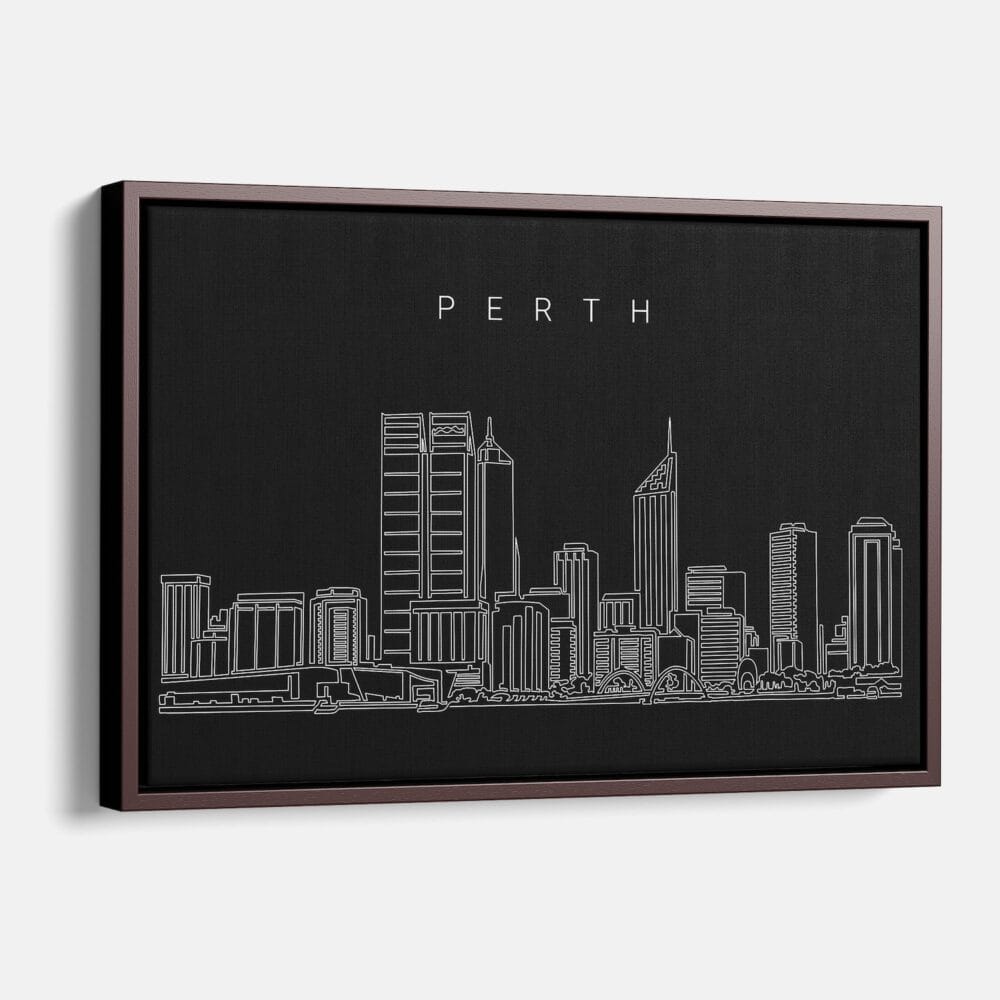 Framed Perth Canvas Print - Main - Dark Framed Perth Canvas Print - Main - Dark