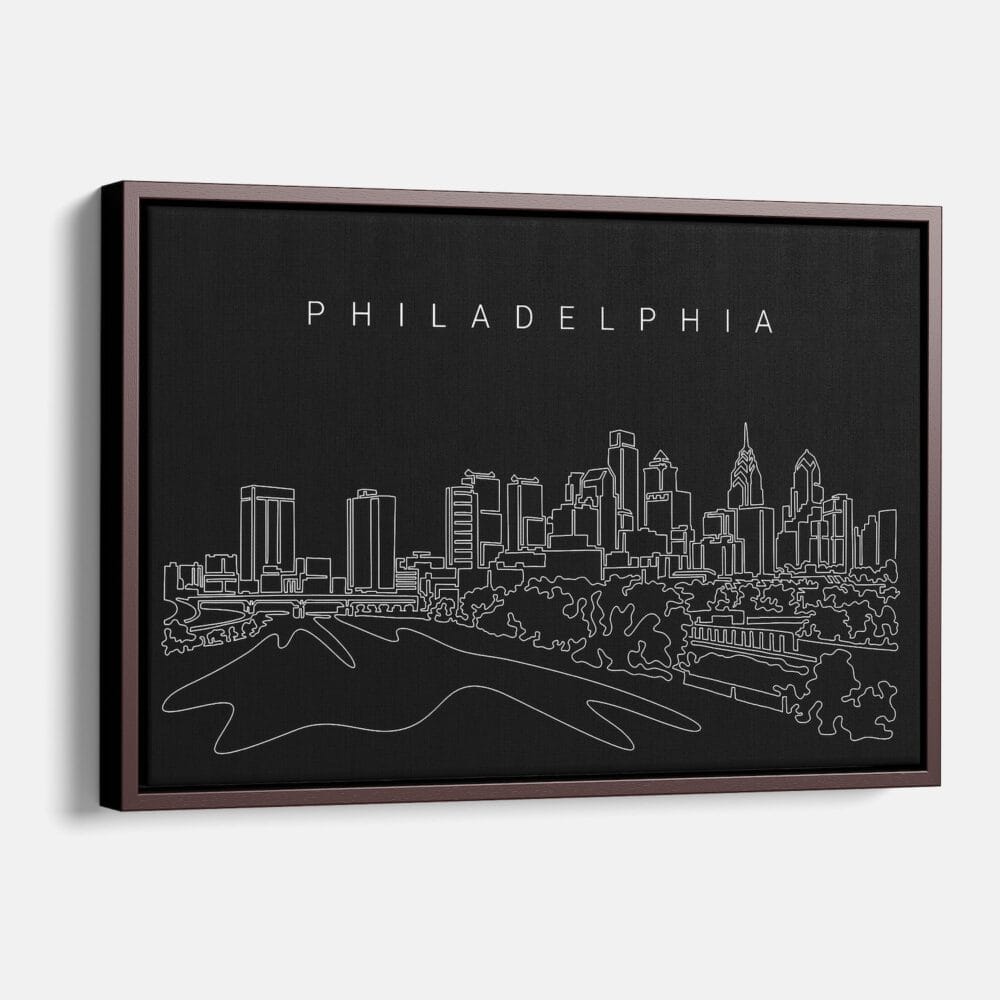 Framed Philadelphia Canvas Print - Main - Dark Framed Philadelphia Canvas Print - Main - Dark