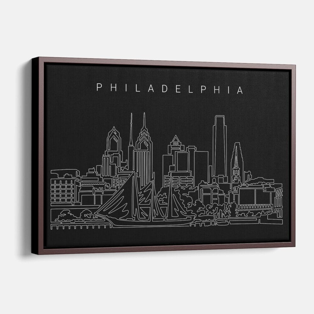 Framed Philadelphia Canvas Print - Main - Dark 2 Framed Philadelphia Canvas Print - Main - Dark 2