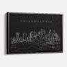 Framed Philadelphia Canvas Print - Main - Dark