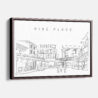 Framed Pike Place Market Canvas Print - Main - Light