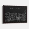 Framed Pike Place market Canvas Print - Main - Dark