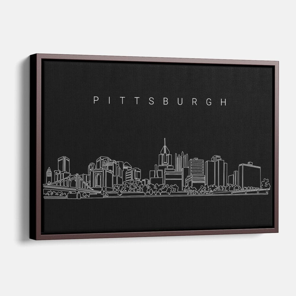 Framed Pittsburgh Canvas Print - Main - Dark Framed Pittsburgh Canvas Print - Main - Dark