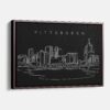 Framed Pittsburgh Canvas Print - Main - Dark 2