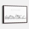 Framed Pittsburgh Skyline Canvas Print - Main - Light