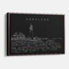 Framed Portland Maine Canvas Print - Main - Dark