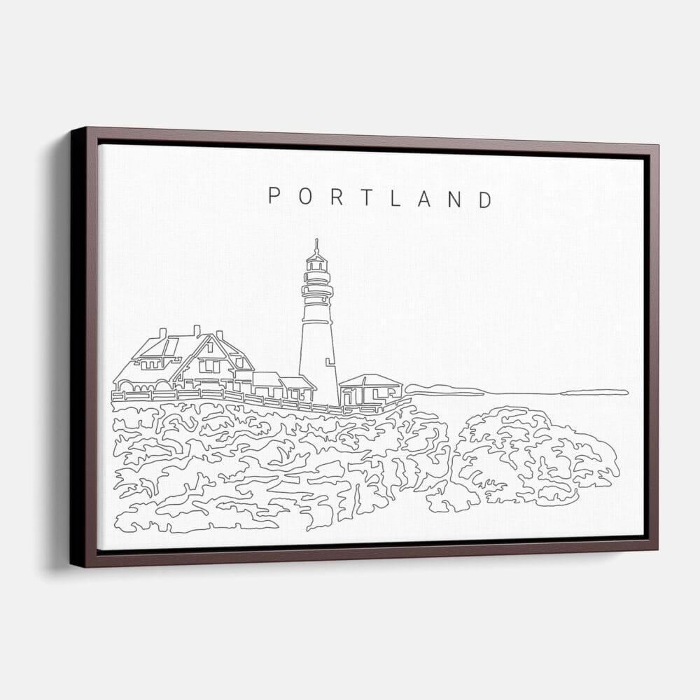 Framed Portland Maine Canvas Print - Main - Light