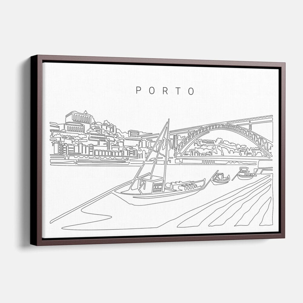 Framed Porto Bridge Canvas Print - Main - Light