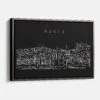Framed Porto Skyline Canvas Print - Main - Dark