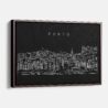 Framed Porto Skyline Canvas Print - Main - Dark