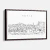 Framed Porto Skyline Canvas Print - Main - Light