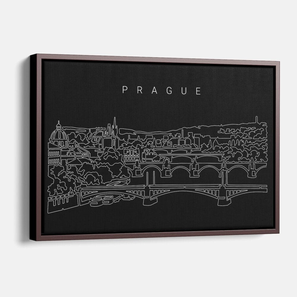 Framed Prague Canvas Print - Main - Dark Framed Prague Canvas Print - Main - Dark