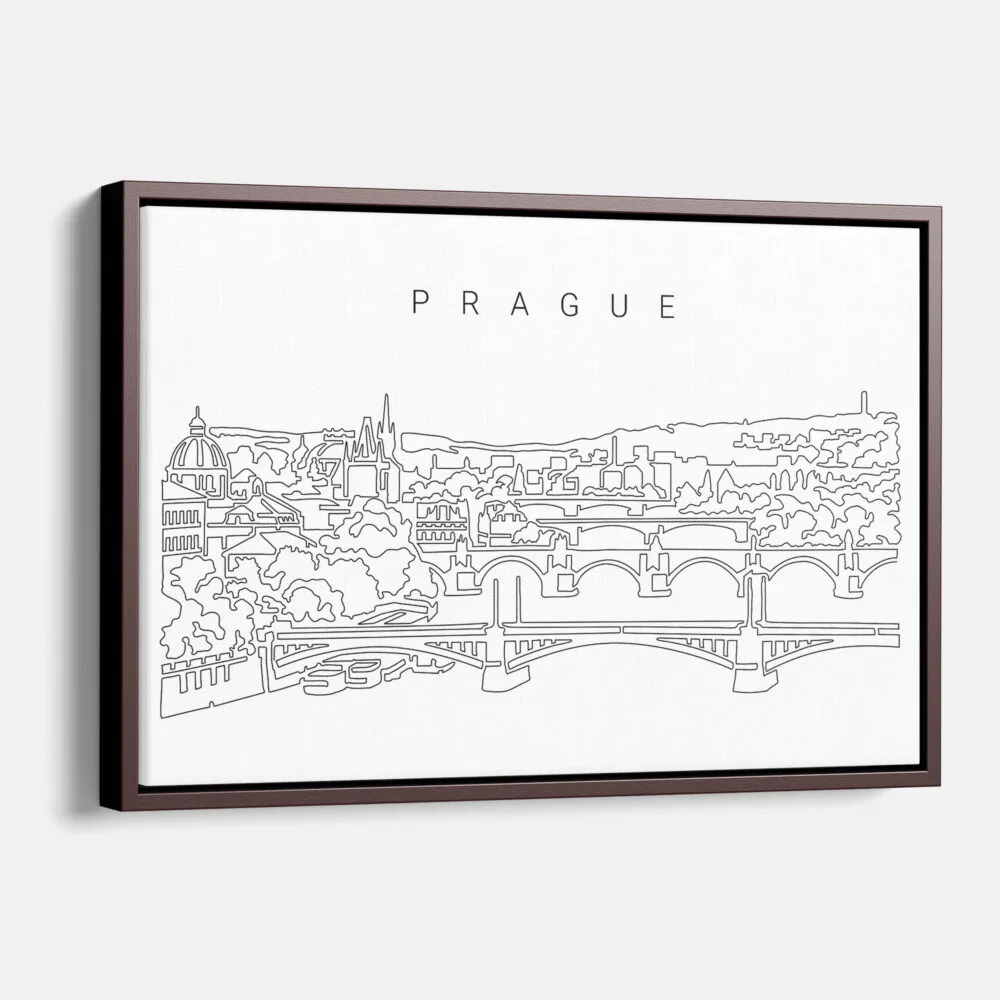 Framed Prague Canvas Print - Main - Light Framed Prague Canvas Print - Main - Light