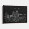 Framed Raleigh Canvas Print - Main - Dark