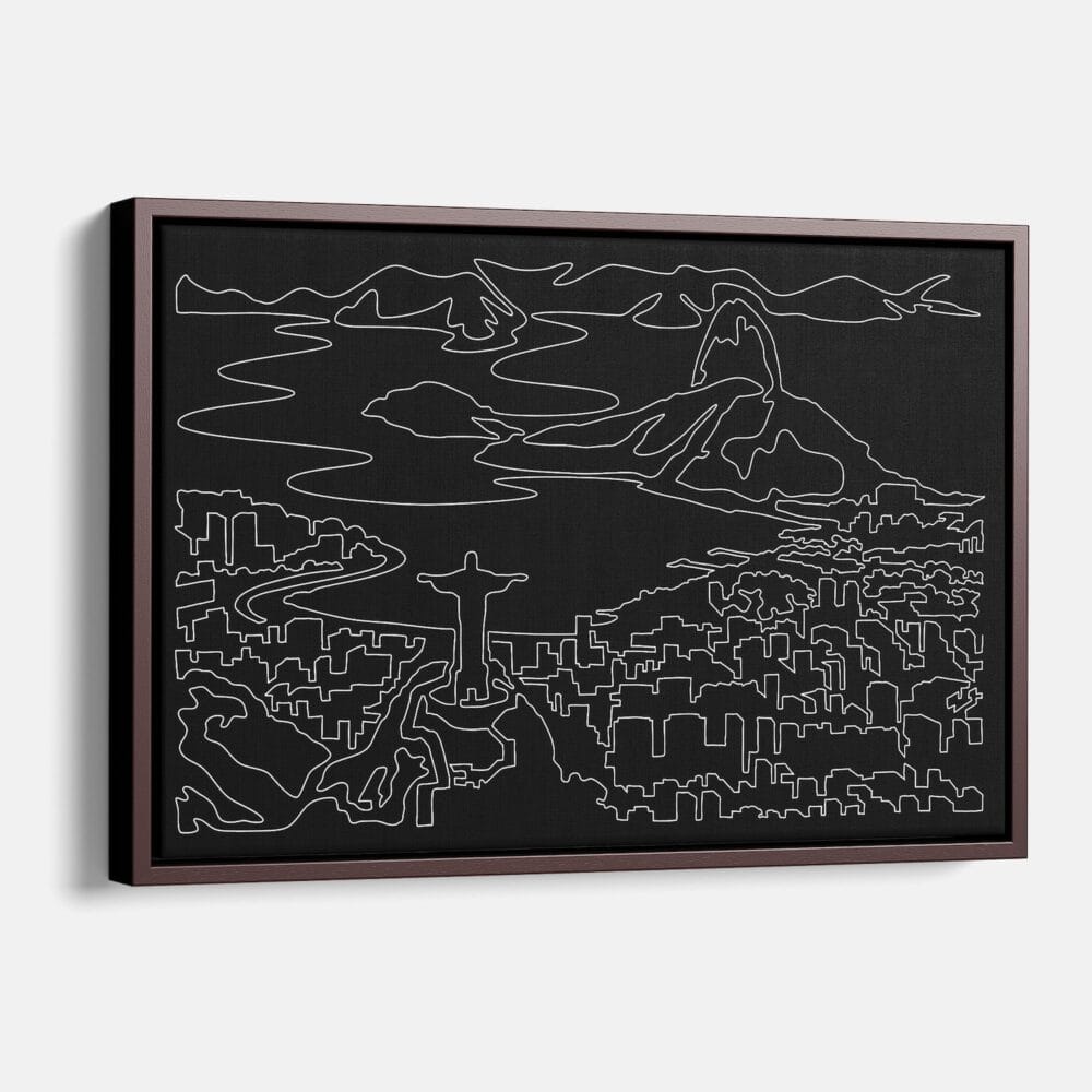 Framed Rio De Janeiro Canvas Print - Main - Dark Framed Rio De Janeiro Canvas Print - Main - Dark